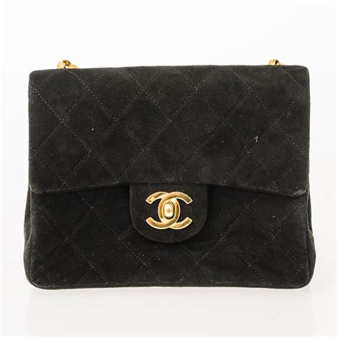 chanel black suede bag